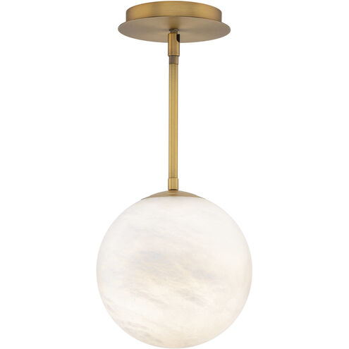 Pisces 1 Light 8 inch Aged Brass Mini Pendant Ceiling Light in 4000K