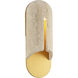 Clog LED 16 inch Beige Travertine and Aged Brass Outdoor Wall Lighting in 3500K