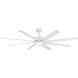 Roboto XL 70 inch Matte White Downrod Ceiling Fan in 3500K