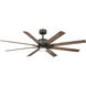 Renegade 66 inch Oil Rubbed Bronze and Barn Wood with Barn Wood Blades Downrod Ceiling Fan in 3000K, Oil Rubbed Bronze Barn Wood, Smart Ceiling Fan