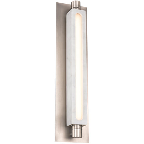 Stanchion Indoor Wall Lighting in White Marble and Brushed Nickel