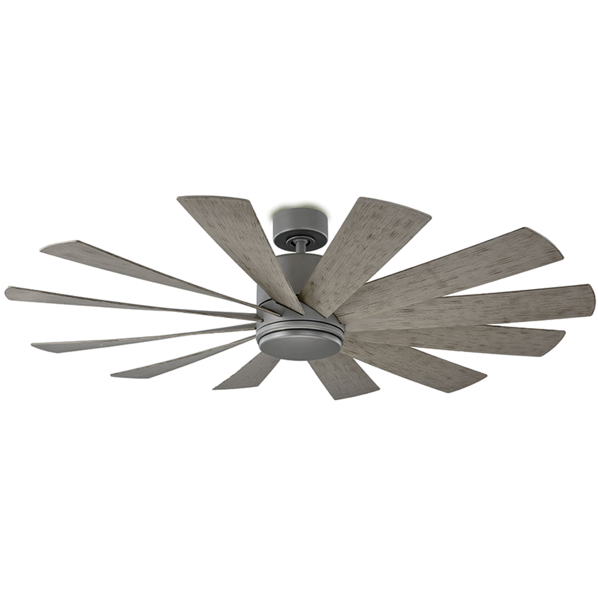 Windflower 60 inch Graphite and Weathered Gray with Weathered Gray Blades Downrod Ceiling Fan in 3000K, Graphite Weathered Gray, Smart Ceiling Fan