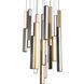 Chaos LED 26 inch Black and Aged Brass Multi-Light Pendant Ceiling Light in 21, 26in., Black Aged Brass/Black
