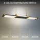 Catania LED 48 inch Basalt Stone and Aged Brass Linear Pendant Ceiling Light in 3500K
