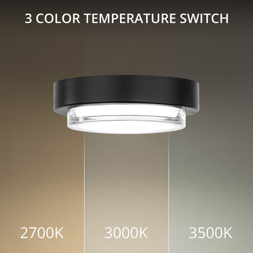 Kind LED 8 inch Black Flush Mount Ceiling Light in 3000K