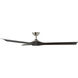Torque 70 inch Brushed Nickel and Ebony with Ebony Blades Downrod Ceiling Fan in Brushed Nickel Ebony