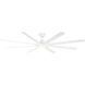 Hydra 96 inch Matte White Downrod Ceiling Fan in 3000K