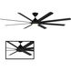 Hydra 96 inch Matte Black Downrod Ceiling Fan in 2700K