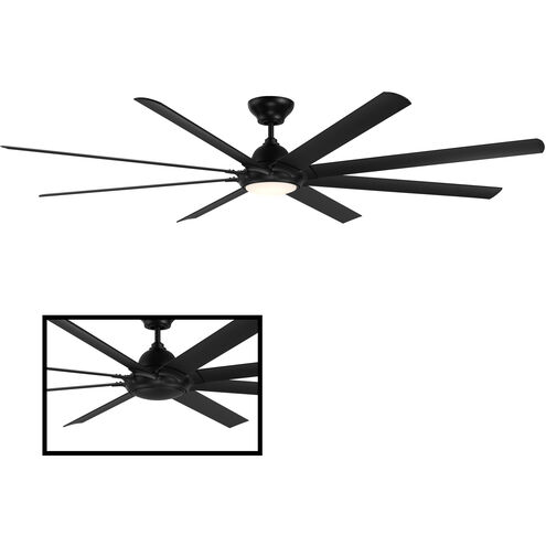 Hydra 96 inch Matte Black Downrod Ceiling Fan in 3000K