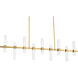 Cinaplex LED 56.5 inch Aged Brass Linear Pendant Ceiling Light