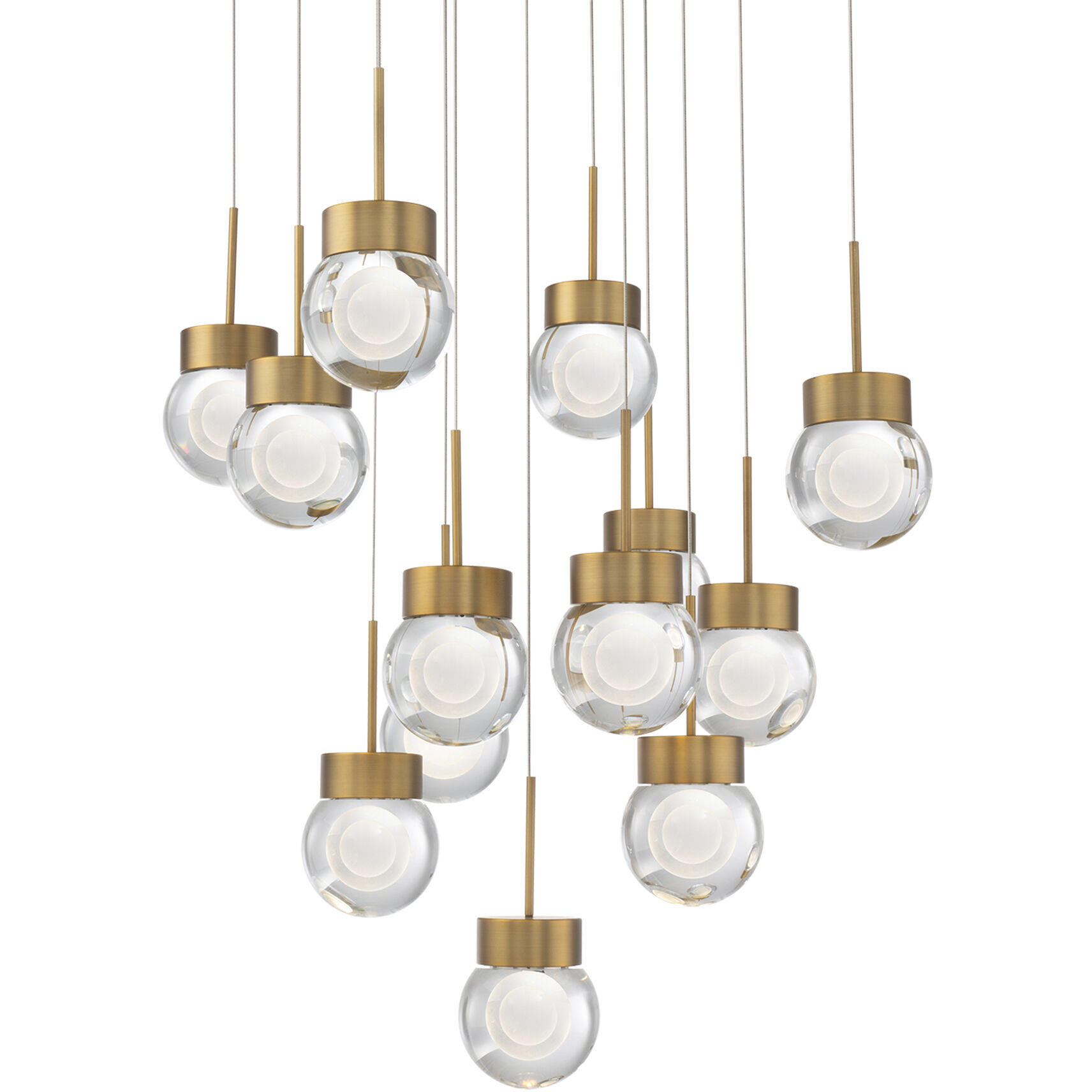 Double Bubble 13 Light 20 inch Aged Brass Multi-Light Pendant Ceiling Light