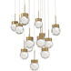 Double Bubble 13 Light 20 inch Aged Brass Multi-Light Pendant Ceiling Light
