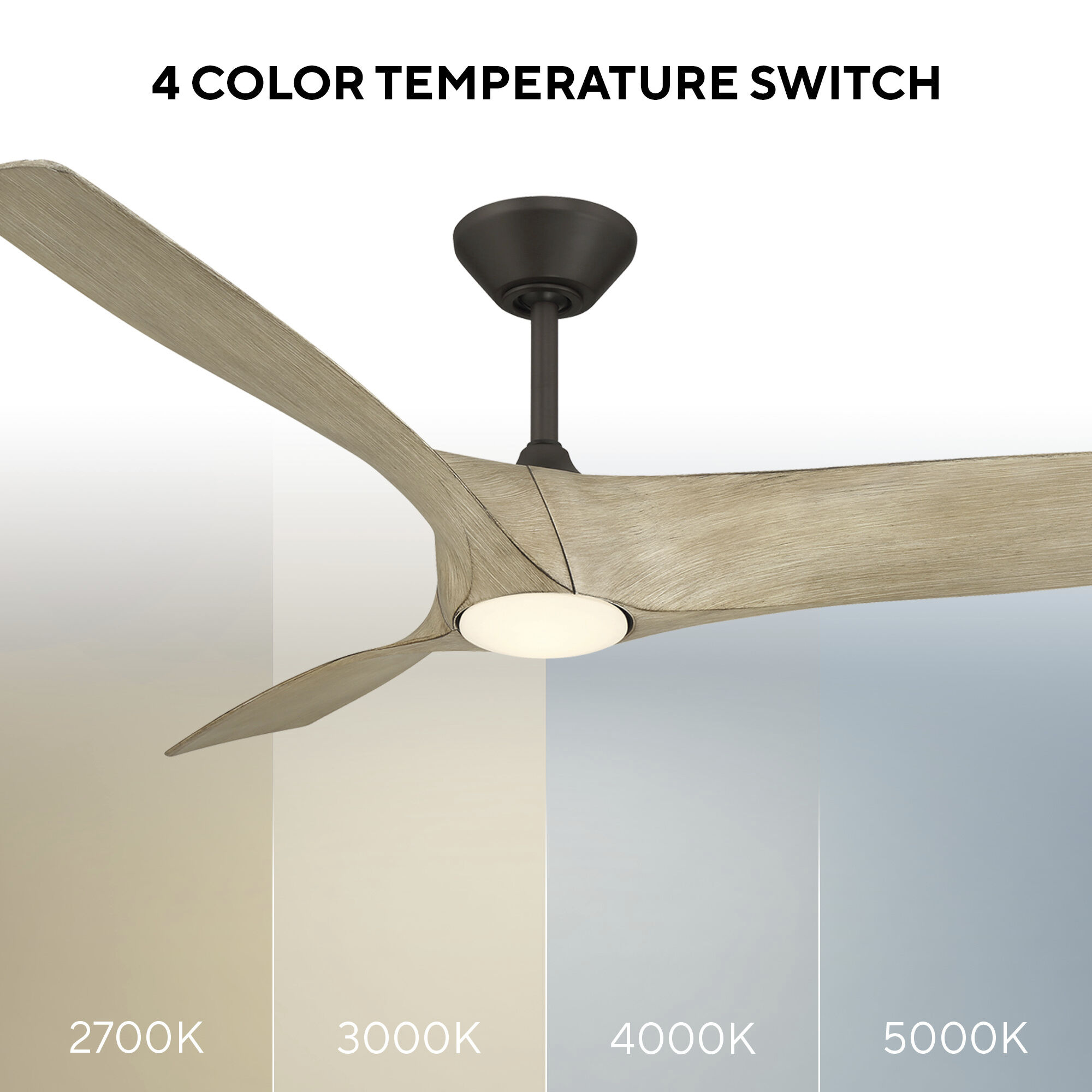 Zephyr 52 inch Bronze White Oak with White Oak Blades Ceiling Fan