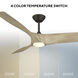 Zephyr 52 inch Bronze White Oak with White Oak Blades Ceiling Fan