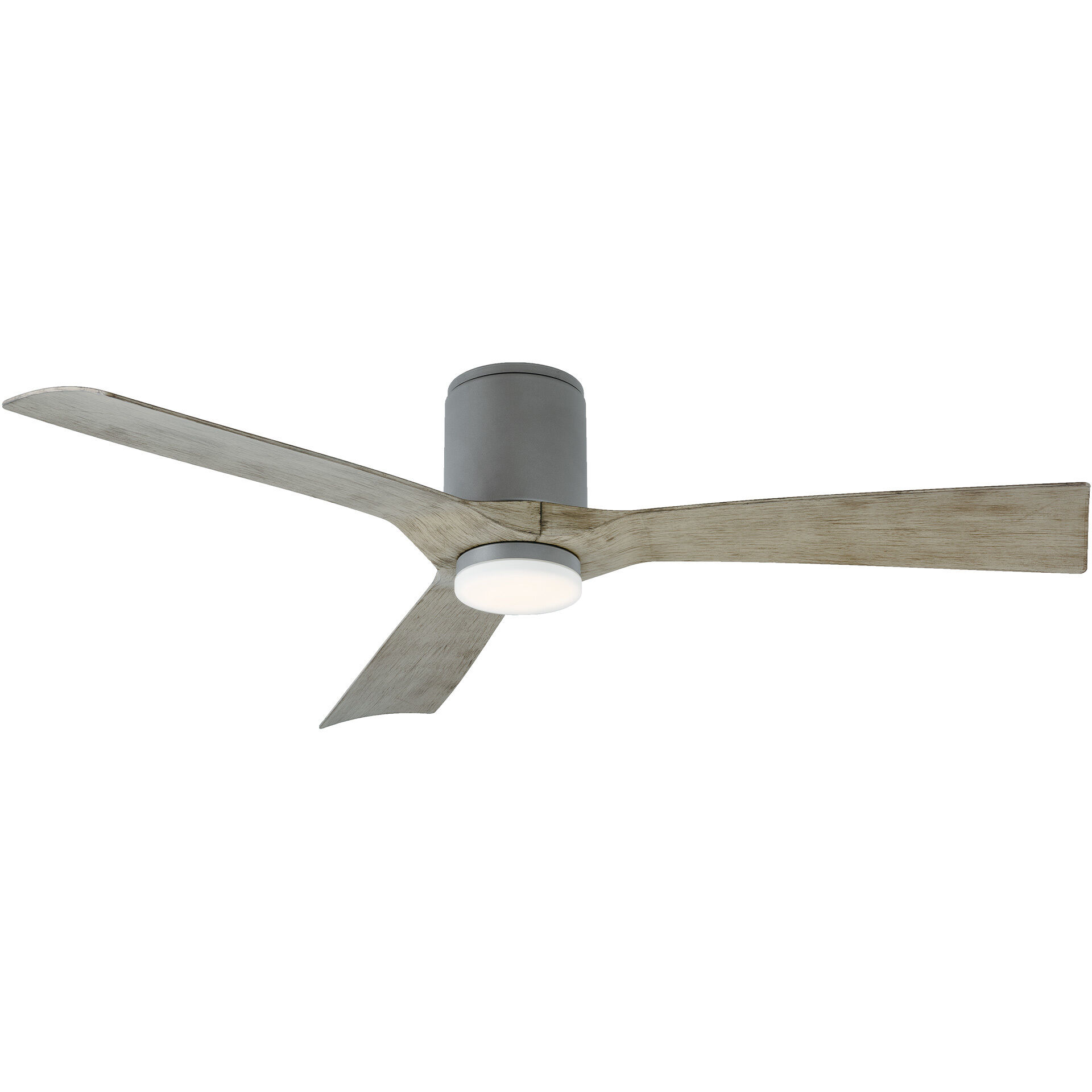 Aviator 54 inch Graphite and Weathered Gray with Weathered Gray Blades Flush Mount Ceiling Fan in Graphite Weathered Gray, Flush Mounted, Smart Ceiling Fan