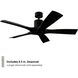 Aviator 54 inch Matte Black Downrod Ceiling Fan