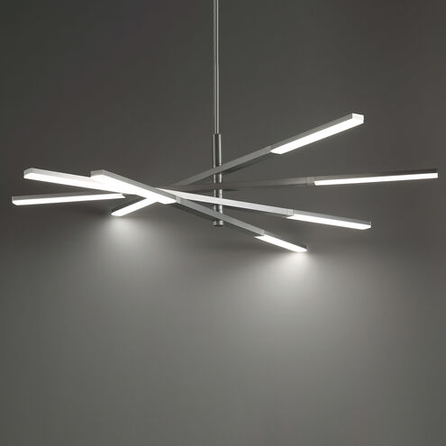 Stacked LED 48 inch Brushed Aluminum Chandelier Ceiling Light