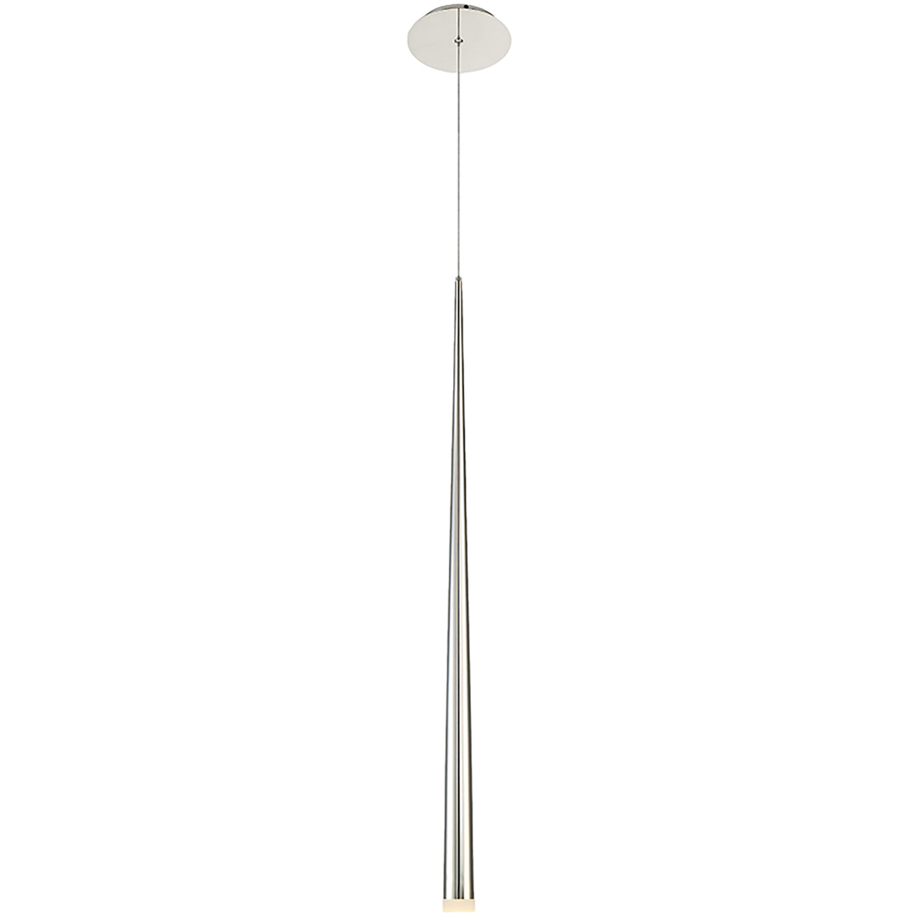 Cascade LED 1.5 inch Polished Nickel Pendant Ceiling Light in Round, 37in.