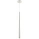 Cascade LED 1.5 inch Polished Nickel Pendant Ceiling Light in Round, 37in.
