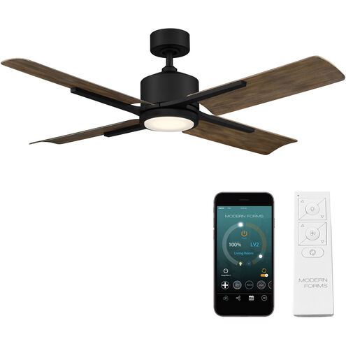 Cervantes 56 inch Matte Black Barn Wood with Barn Wood Blades Downrod Ceiling Fan in 2700K