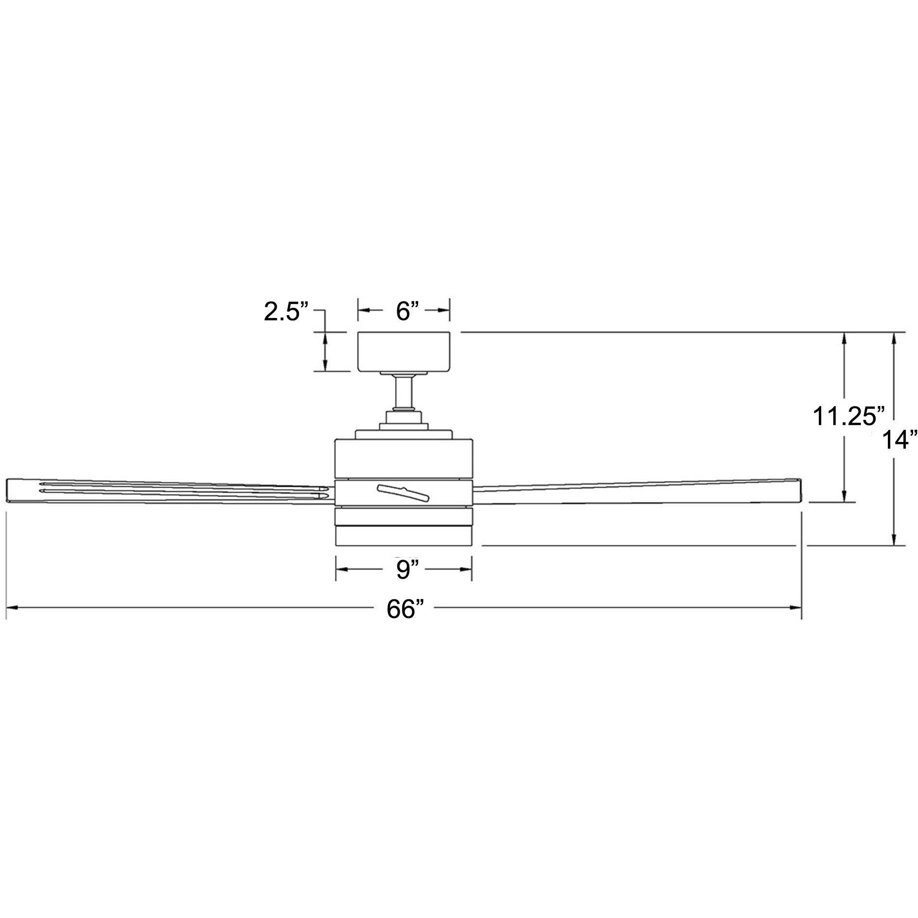 Wynd 60 inch Matte Black Downrod Ceiling Fan in 3000K, Smart Ceiling Fan