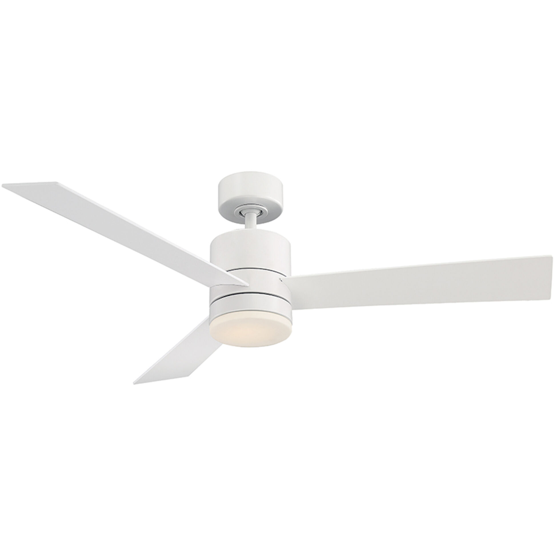 Axis 52 inch Matte White Downrod Ceiling Fan in 3500K