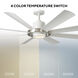 Aura 60 inch Brushed Nickel and Matte White with Matte White Blades Downrod Ceiling Fan in Brushed Nickel Matte White