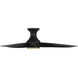Corona 52 inch Soft Brass and Matte Black with Matte Black Blades Flush Mount Ceiling Fan in 3500K, Soft Brass Matte Black