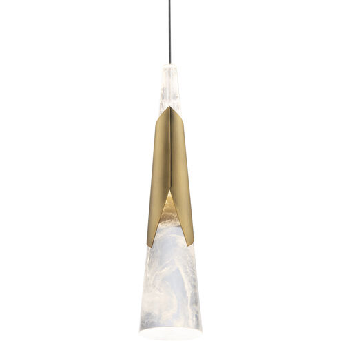 Kilt 1 Light 4 inch Aged Brass Mini Pendant Ceiling Light in 4000K
