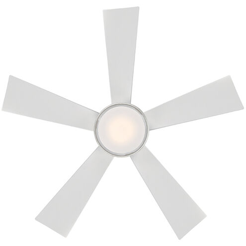 Wynd 42 inch Matte White Downrod Ceiling Fan in 3000K, Smart Ceiling Fan