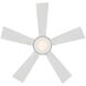 Wynd 42 inch Matte White Downrod Ceiling Fan in 3000K, Smart Ceiling Fan