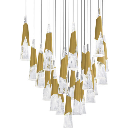 Kilt 25 Light 28 inch Aged Brass Multi-Light Pendant Ceiling Light