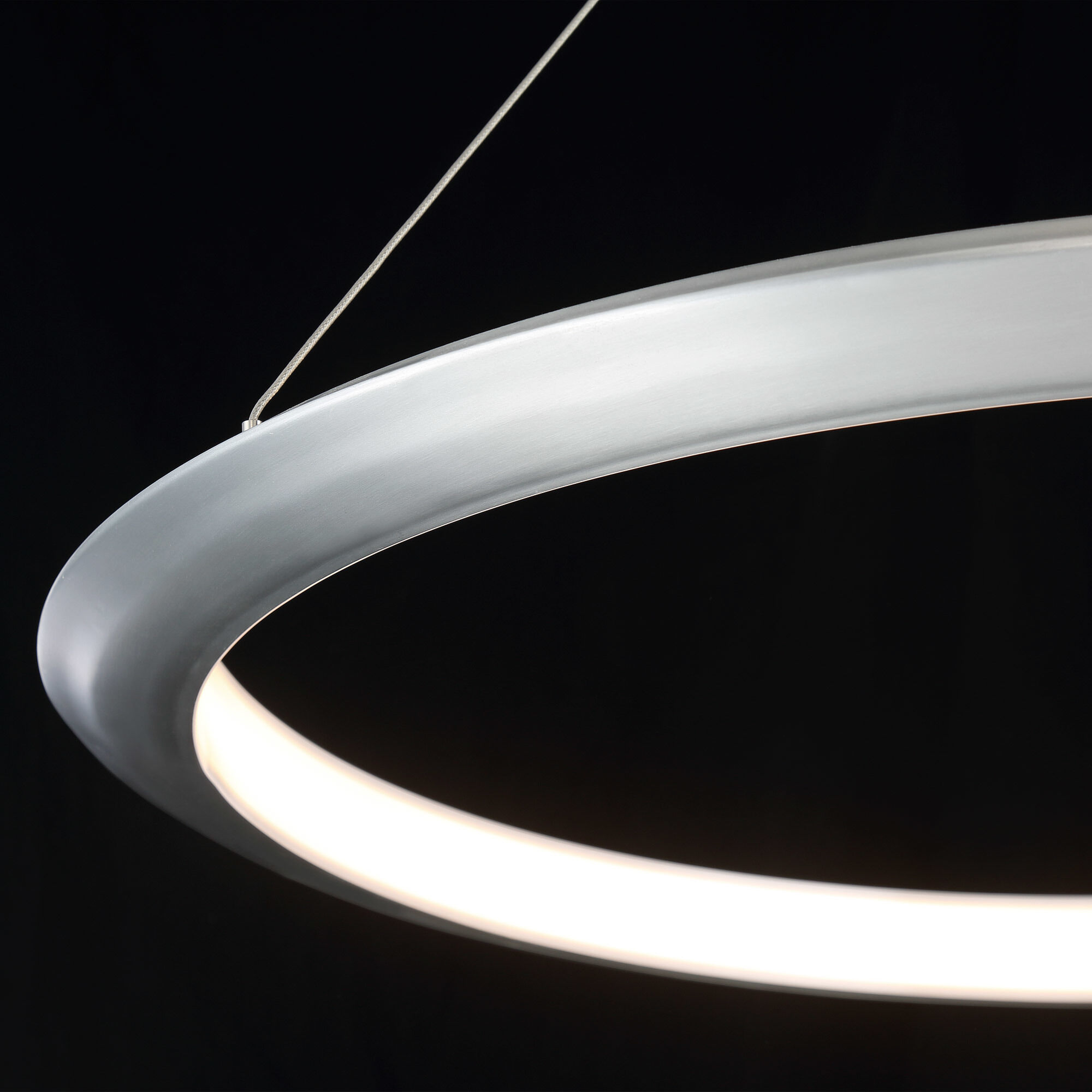 The Ring LED 36 inch Brushed Aluminum Chandelier Ceiling Light in 3500K, 36in.