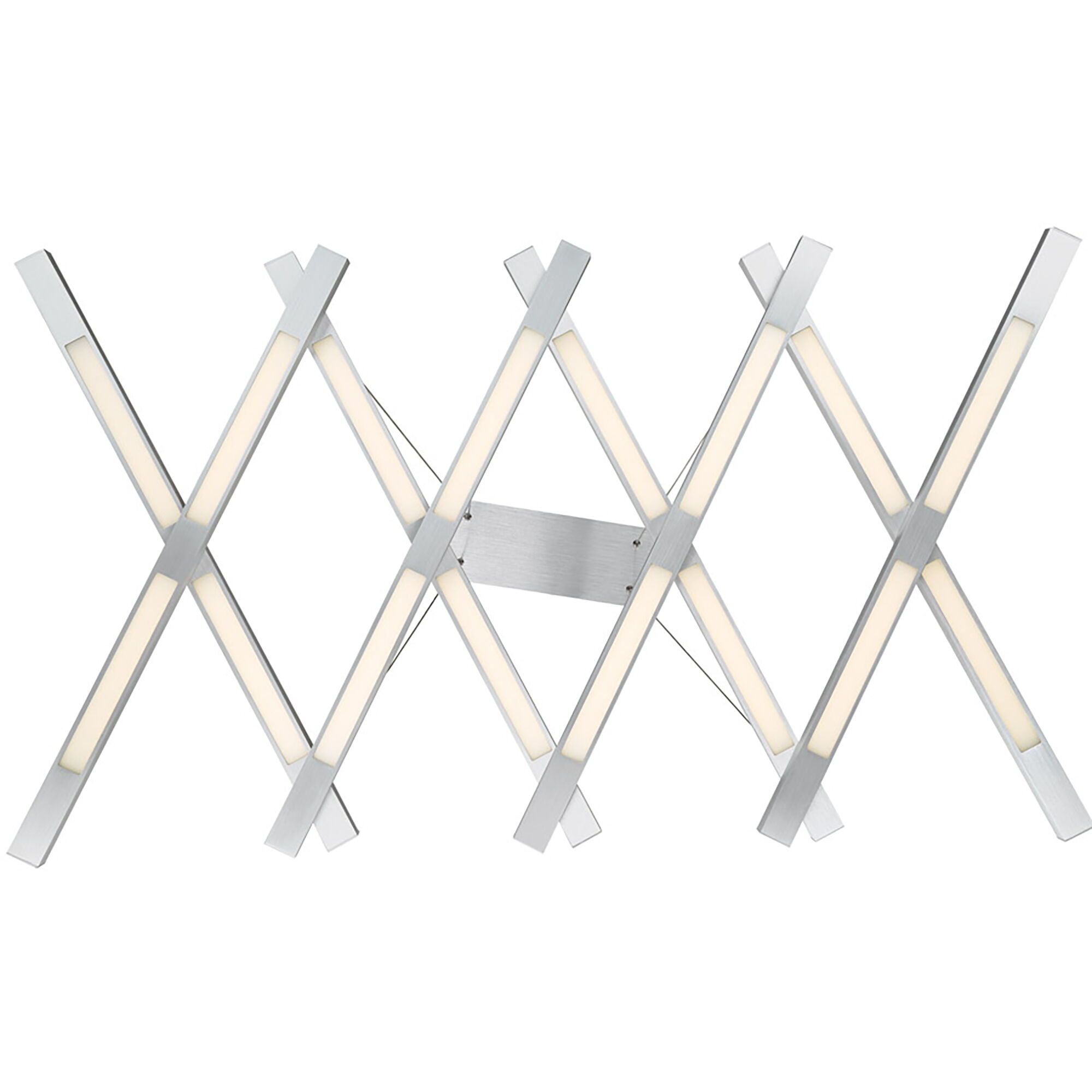 Scissors LED 80 inch Brushed Aluminum Chandelier Ceiling Light