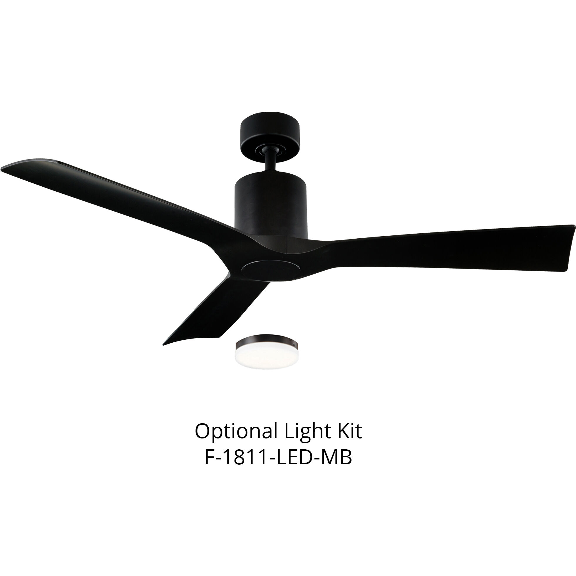 Aviator 54 inch Matte Black Downrod Ceiling Fan