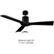 Aviator 54 inch Matte Black Downrod Ceiling Fan
