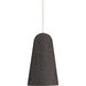 Pompeii LED 6 inch Basalt Stone and Black Mini-Pendant Ceiling Light in 3500K, Bassalt Stone and Black