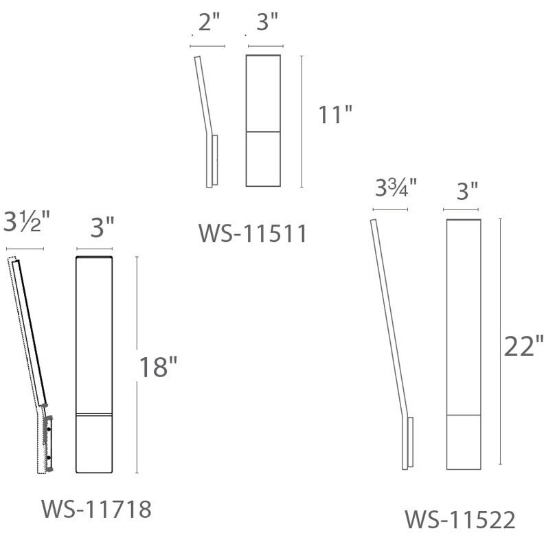 Blade Wall Sconce Wall Light in 11in., Brushed Aluminum