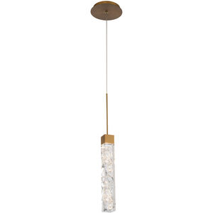 Minx LED 2 inch Aged Brass Pendant Ceiling Light in true