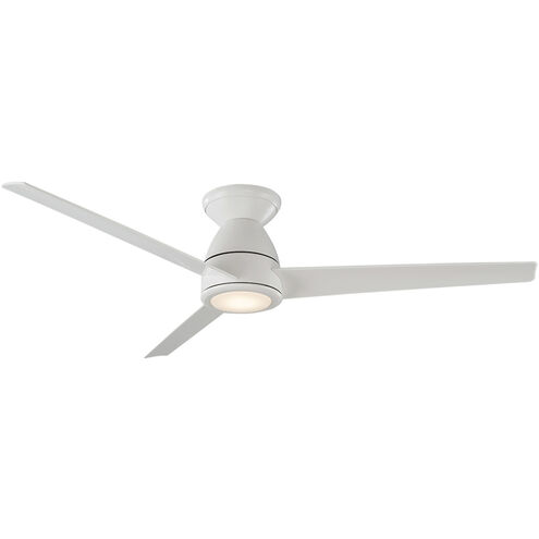 Tip Top 52 inch Matte White Flush Mount Ceiling Fan in 3000K, Smart Ceiling Fan