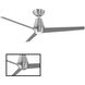 Slim 52 inch Brushed Aluminum Downrod Ceiling Fan, Smart Ceiling Fan