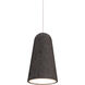 Pompeii LED 6 inch Basalt Stone and Black Mini-Pendant Ceiling Light in 3500K, Bassalt Stone and Black