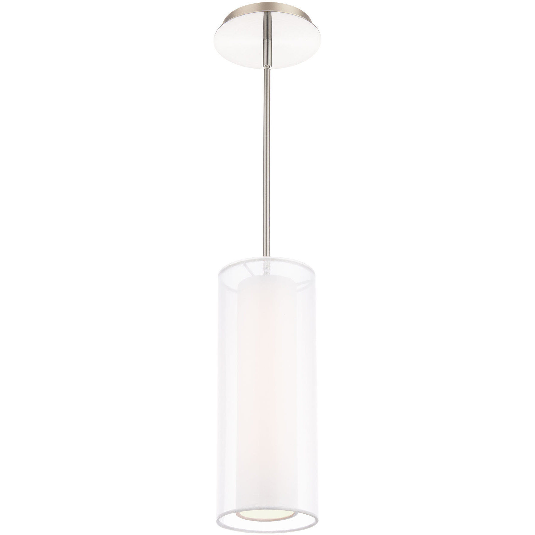Metropolis 1 Light 5 inch Brushed Nickel Mini Pendant Ceiling Light in 13in.