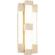 Conan LED 4 inch Beige Travertine and Aged Brass ADA Wall Sconce Wall Light