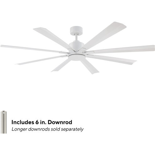 Size Matters 65 inch Matte White Downrod Ceiling Fan