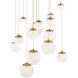 Pisces 15 Light 23 inch Aged Brass Pendant Ceiling Light