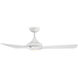 Mykonos 3 52 inch Matte White Downrod Ceiling Fan in 3500K