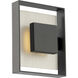 Boxie LED 10 inch Black with Brushed Nickel Outdoor Wall Light