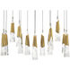 Kilt 14 Light 10 inch Aged Brass Multi-Light Pendant Ceiling Light