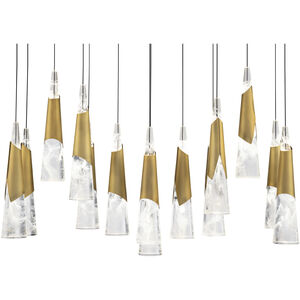 Kilt 14 Light 10 inch Aged Brass Multi-Light Pendant Ceiling Light